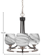 Paramount 3-Light Chandelier, Matte Black & Brushed Nickel, 6" Onyx Swirl