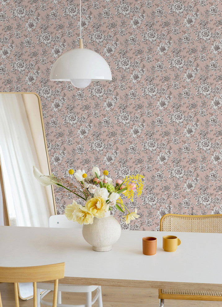 Pink Winifred Peel & Stick Wallpaper