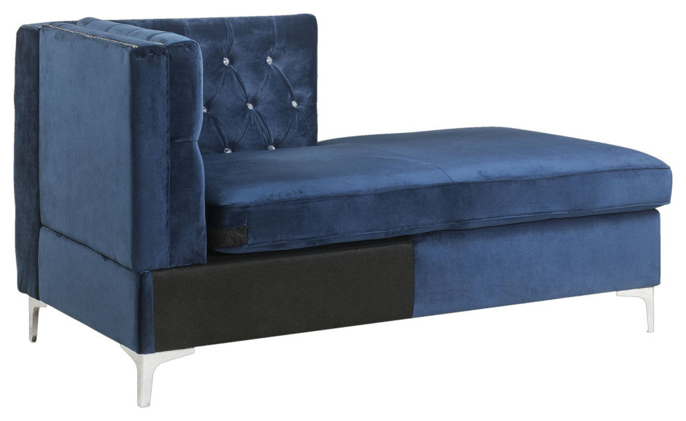 ACME Jaszira Modular Chaise, Blue Velvet