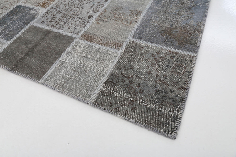 Rug N Carpet - Handwoven Anatolian 6' 7'' x 9' 11'' Flag Patchwork Rug