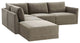 Flix Modular Velvet Sectional Sofa, Modern 5 Piece LAF Sectional Couch Set, Taup