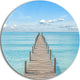 Pier Infinite To The Sea, Seascape Photo Round Metal Wall Art, 11"