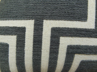 Argyle Square Black and White Handmade Luxury Pillow, 24"x24"