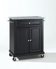 Crosley Furniture Solid Granite/Wood Portable Kitchen Cart in Black/Gray