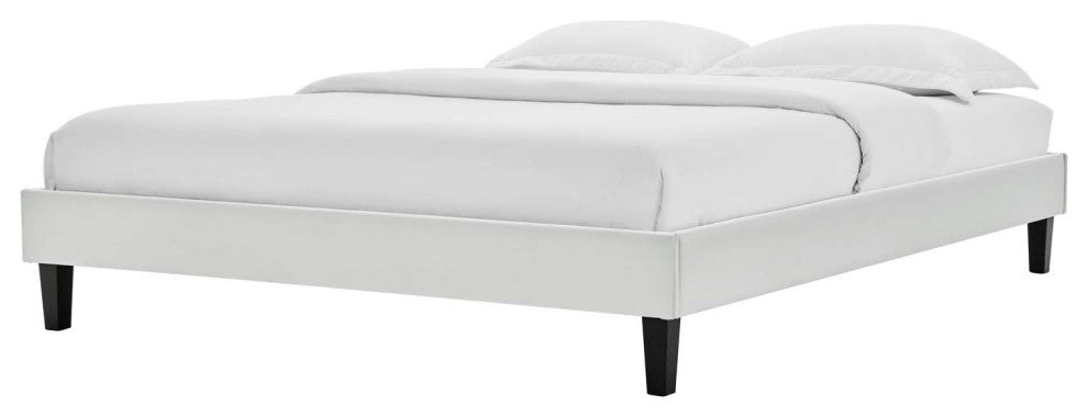 Platform Bed Frame, Twin Size, Velvet, Light Grey Gray, Modern Contemporary