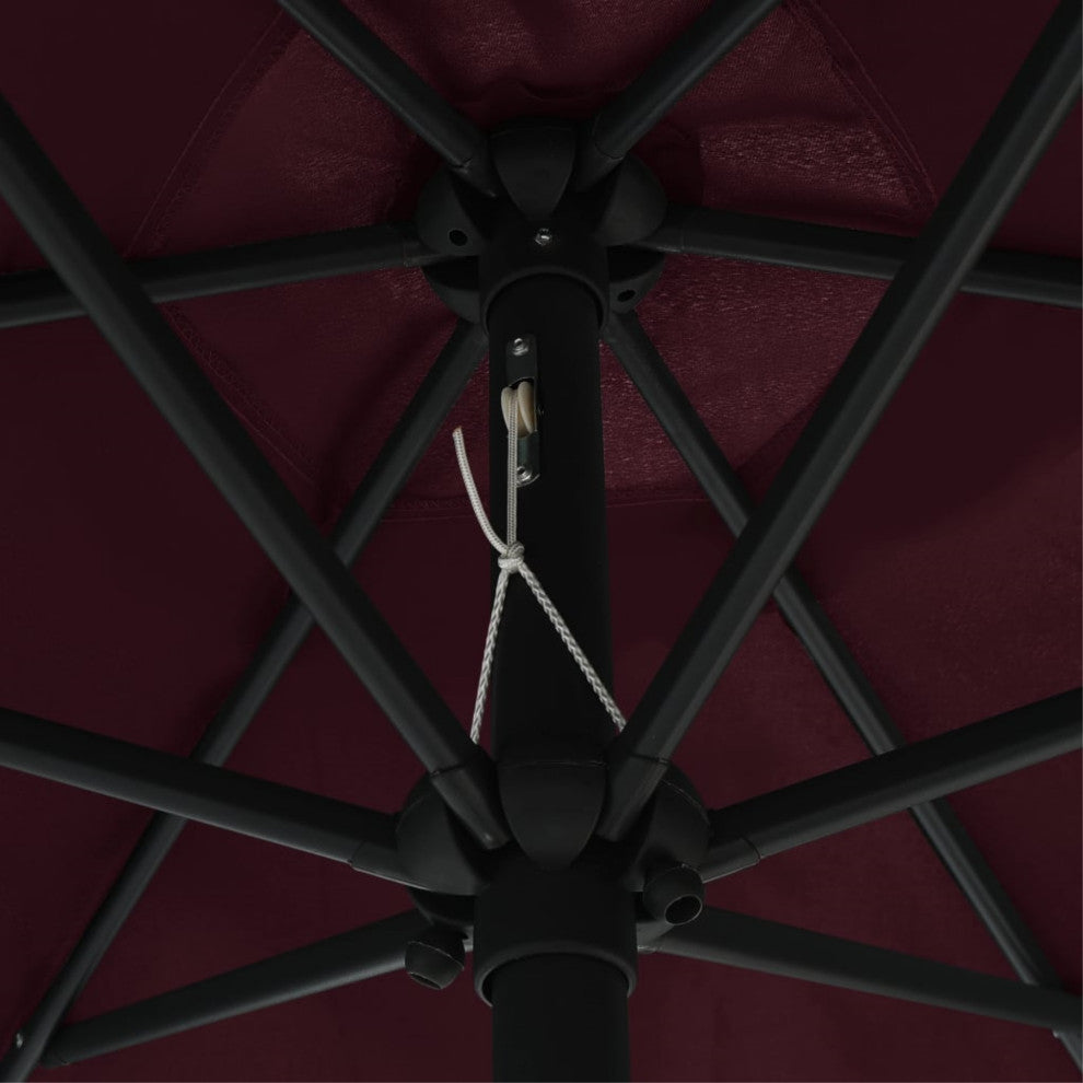 Vidaxl Outdoor Parasol With Aluminum Pole 106.3"x96.9" Bordeaux Red
