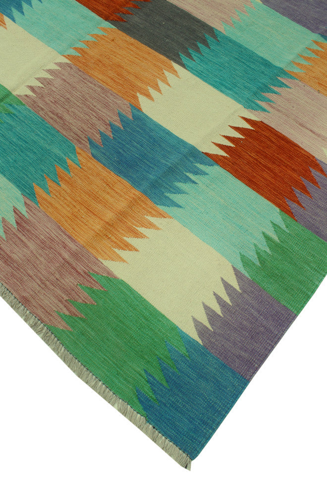 Winchester Kilim Hazrat Rust/Blue Rug, 8'2x9'9