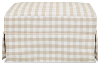 Crawford Gliding Ottoman, Tan Gingham