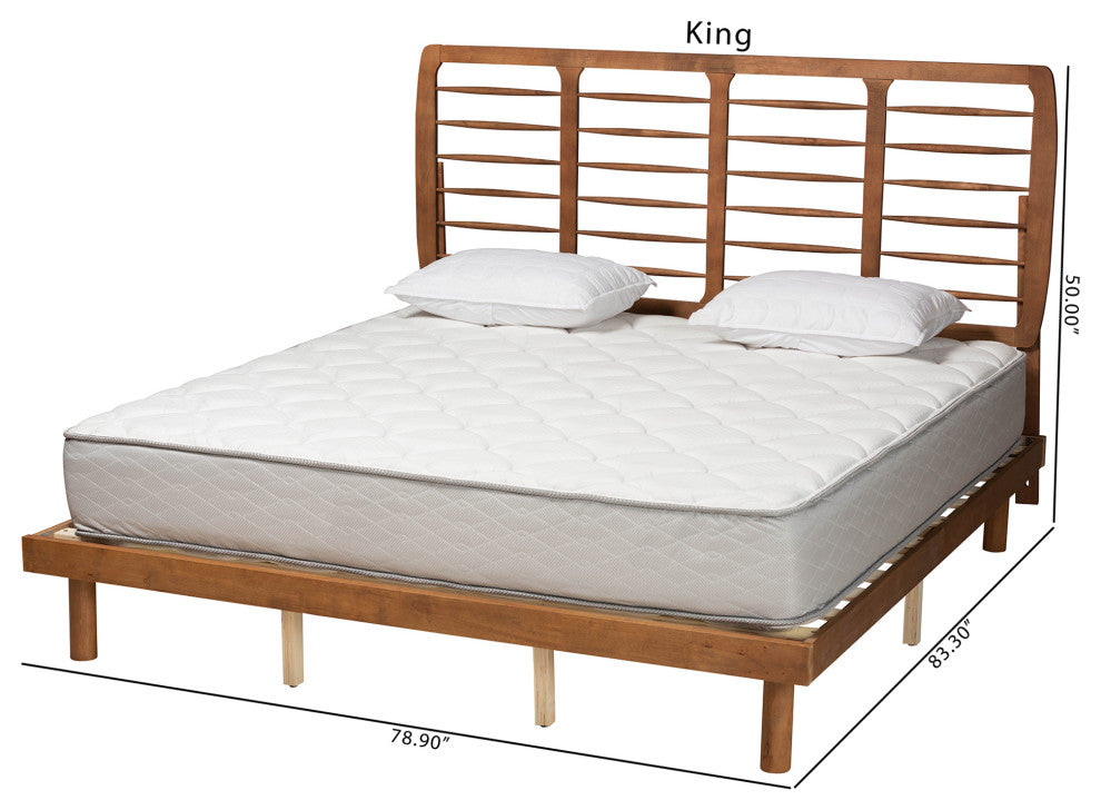 Micah Ash Walnut Platform Bed, King