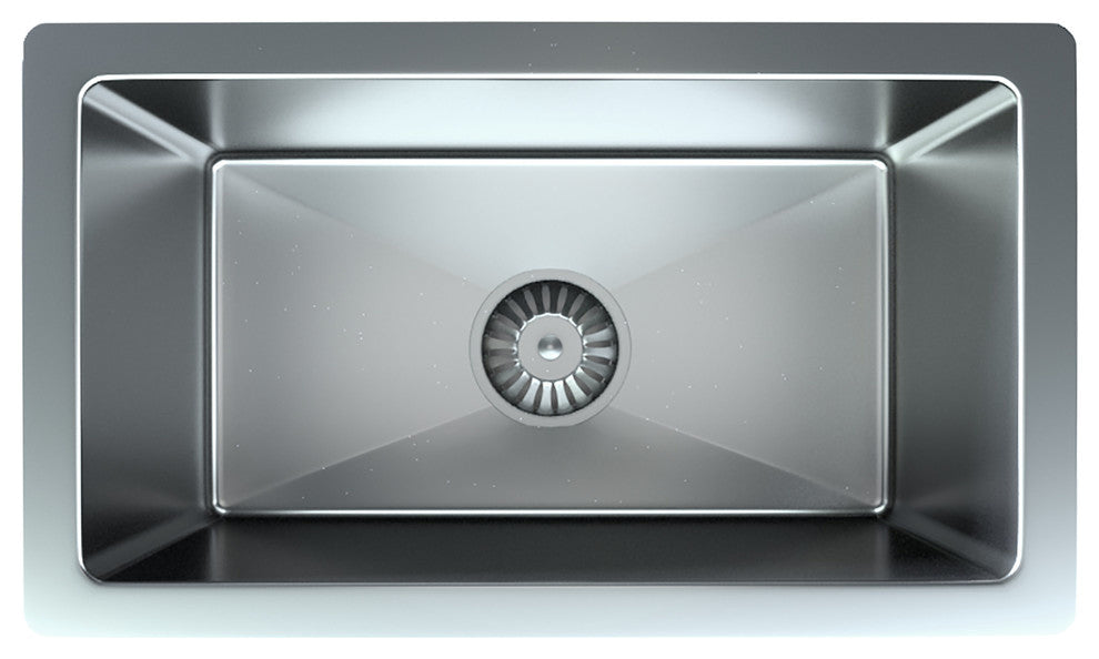 Satin Stainless Undermount Kitchen, Bar or Island Sink with Single Bowl 18"X10"