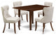 A Dining Set Of 4 Wonderful Parson Dining Chairs, Table, Mahogany Finish
