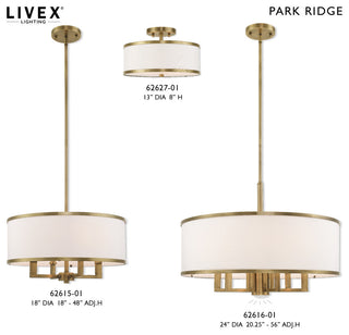 Livex Lighting Antique Brass 4-Light Pendant Chandelier