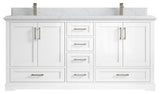 Boston 72 Double Sink Bath Vanity in White 1.5" Empira Quartz
