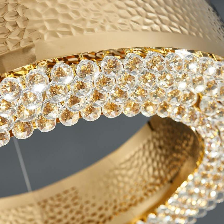 Geneve Gold Plated Crystal Chandelier, Diameter 32"