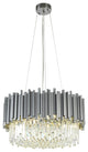 8-Light D22" Chrome Stainless Steel Chandelier With Clear Crystals