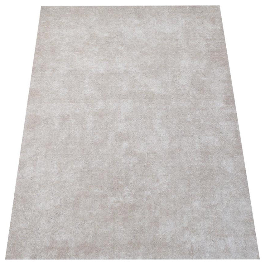 Hand Knotted Silk Area Rug Solid White