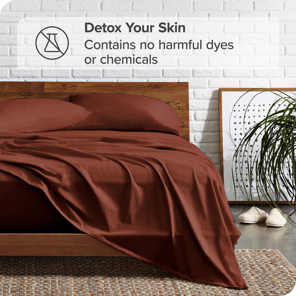 Twin XL 1800 Microfiber Sheet Set, Burgundy