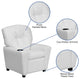 Contemporary White Vinyl Kids Recliner With Cup Holder