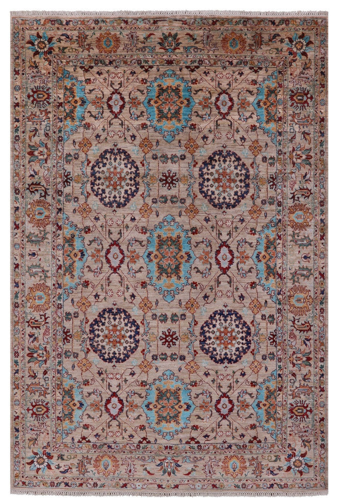 6' 9" X 9' 10" Hand Knotted Persian Tabriz Wool Rug Q10038