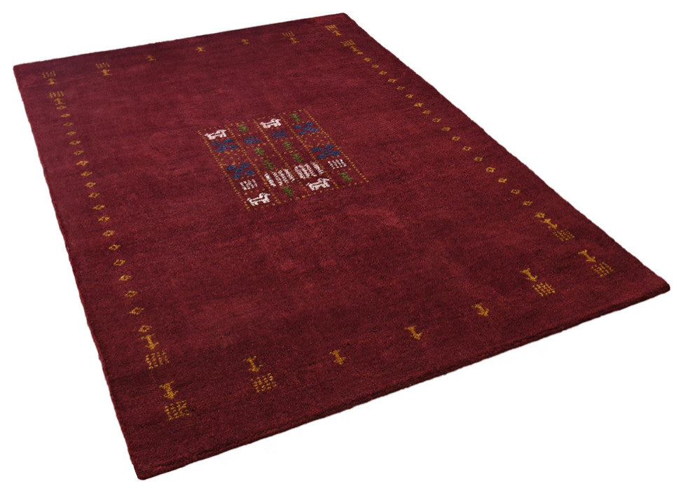 HAND KNOTTED LOOM SILK ECO-FRIENDLY AREA RUGS -6'x9',Rectangle,Red,Contemporary