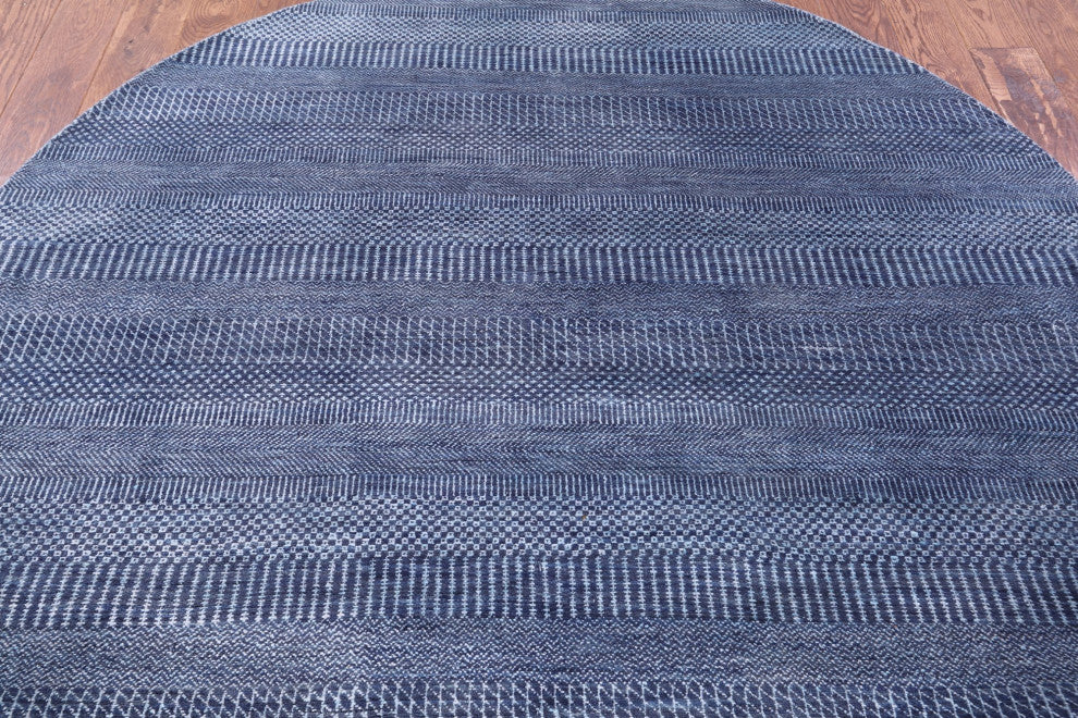 6' Round Savannah Grass Wool and Silk Handmade Rug Q11473