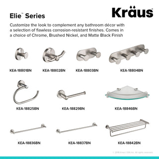 Elie Bathroom Robe and Towel Double Hook, Nickel