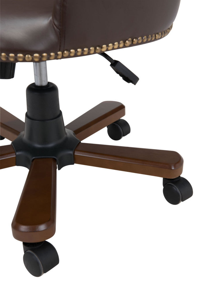 Computer Work Chair, Steel Metal, Fabric, Brown, Gold, Home Business Office