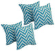 17" Square Polyester Outdoor Throw Pillows, Set of 4, Weiland Ocean
