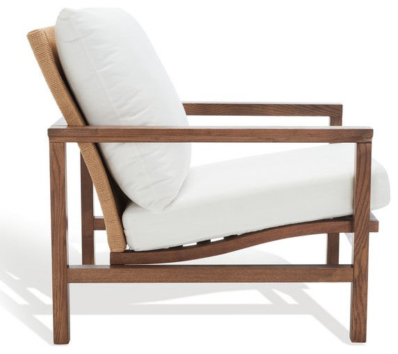 Safavieh Couture Emmalee Cord Back Accent Chair Walnut / Natural