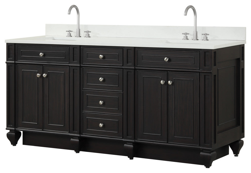 Winston 72" Double Vanity, Espresso