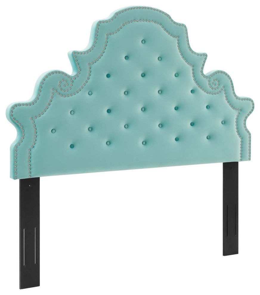 Diana Tufted Performance Velvet Twin Headboard Mint