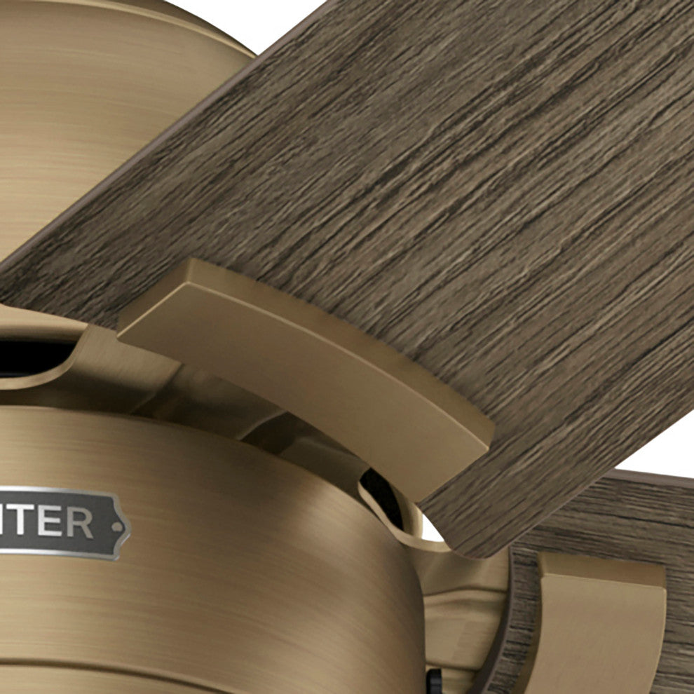 Erling Ceiling Fan, LED Light Kit and Pull Chain, Burnished Brass, 52"