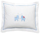 Baby Boudoir Umbrella Elephants Pillow Cover, Blue