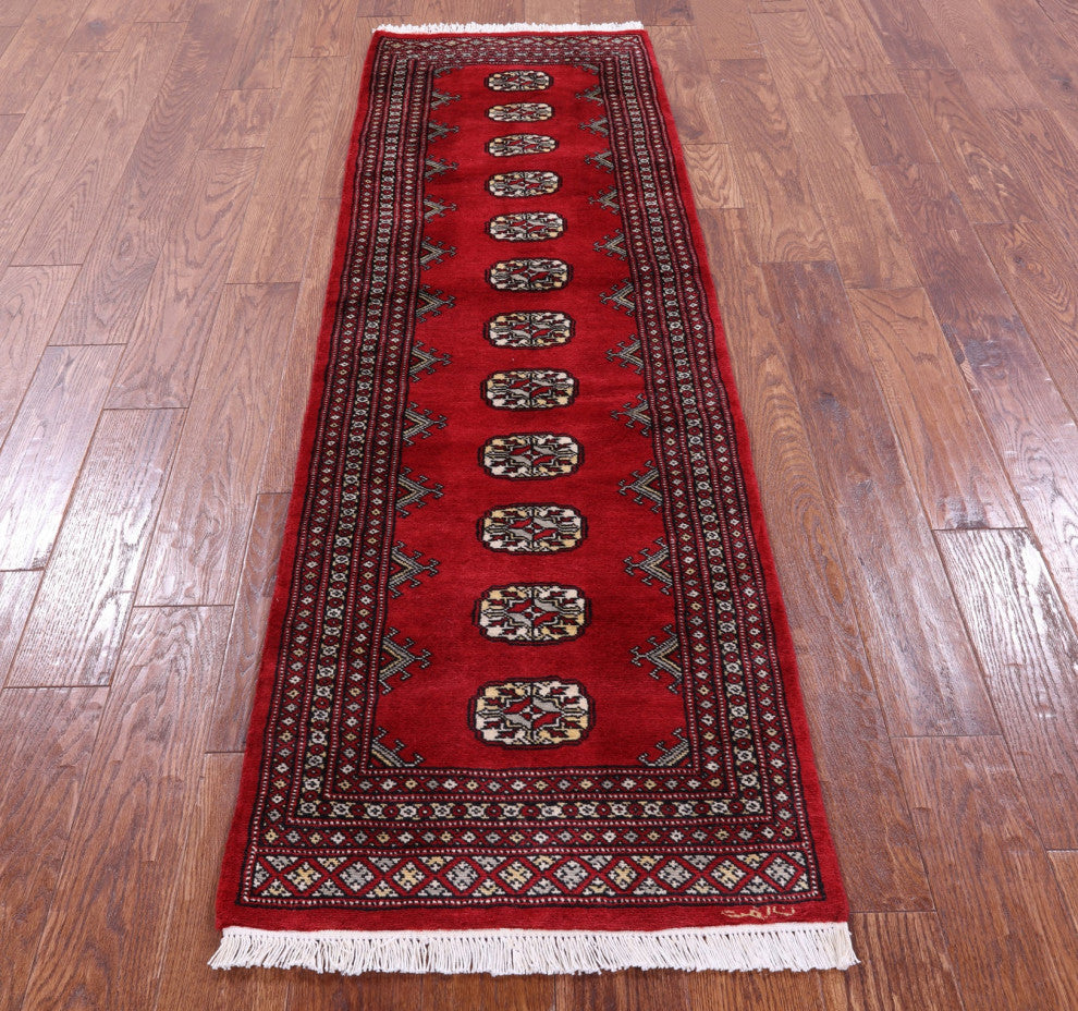 2' 1" X 6' 9" Runner Signed Silky Bokhara Hand Knotted Rug - Q13819