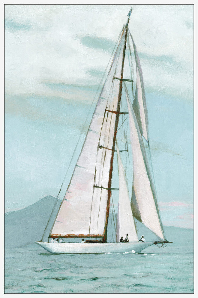 "Peaceful Sea Floater" Framed Painting Print on Canvas, 40"x60"