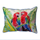 Betsy Drake Two Parrots Large Indoor/Outdoor Pillow 16x20