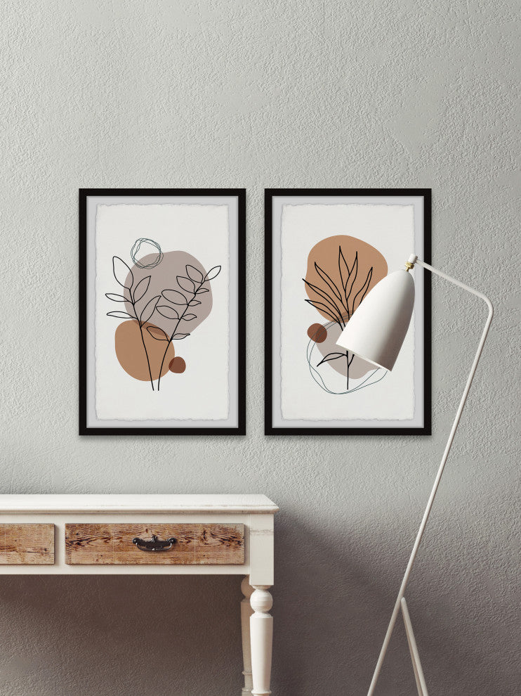 Growing on Boulders Diptych, 2-Piece Set, 30x45 Panels