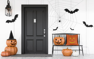 Halloween JackoLantern Indoor/Outdoor Throw Pillow, Nutmeg, 18"x18"