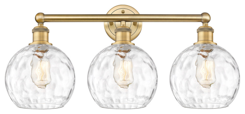 Athens Water Glass 3 26" Bath Vanity-Light Brushed Brass