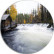 Flowing River And Aged Watermill, Landscape Disc Metal Artwork, 11"