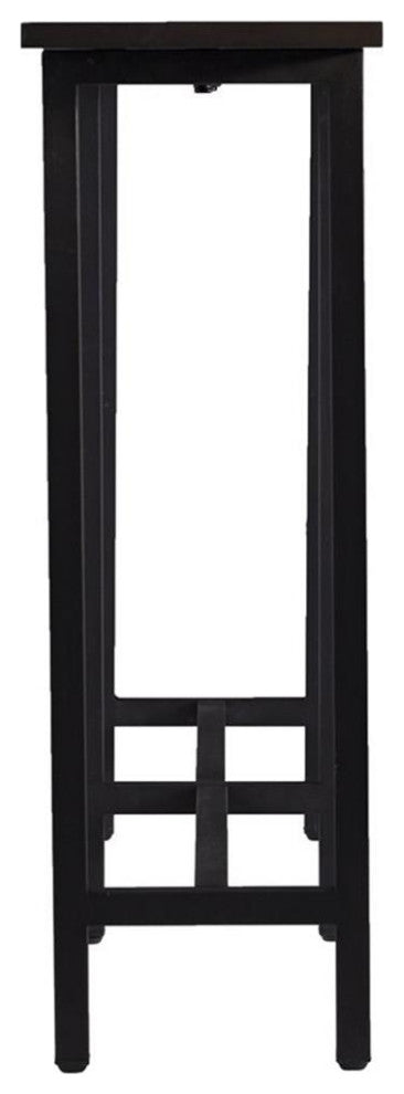 Southern Enterprises Hendry Long Narrow Wooden Console Table in Matte Black