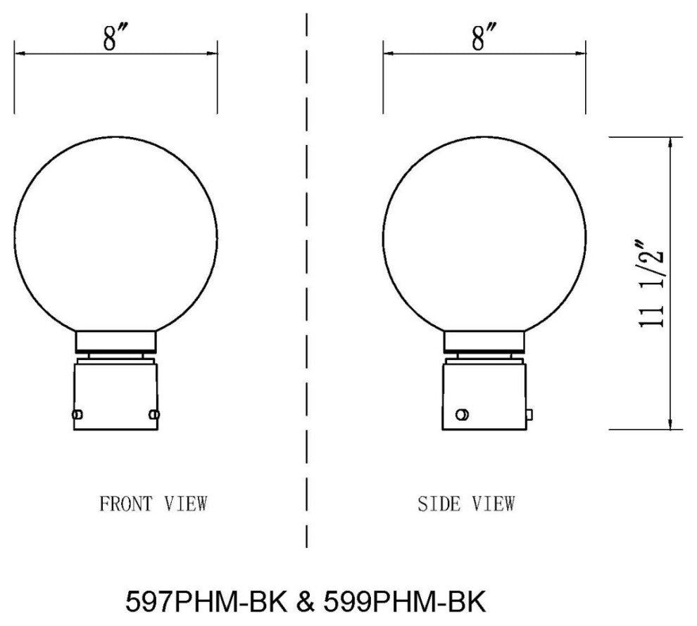 Z-Lite 599PHM Laurent 12" Tall Marine Grade Post Light - Black