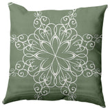 Snowflake Decorative Throw Pillow, Sage Green, 18"x18"