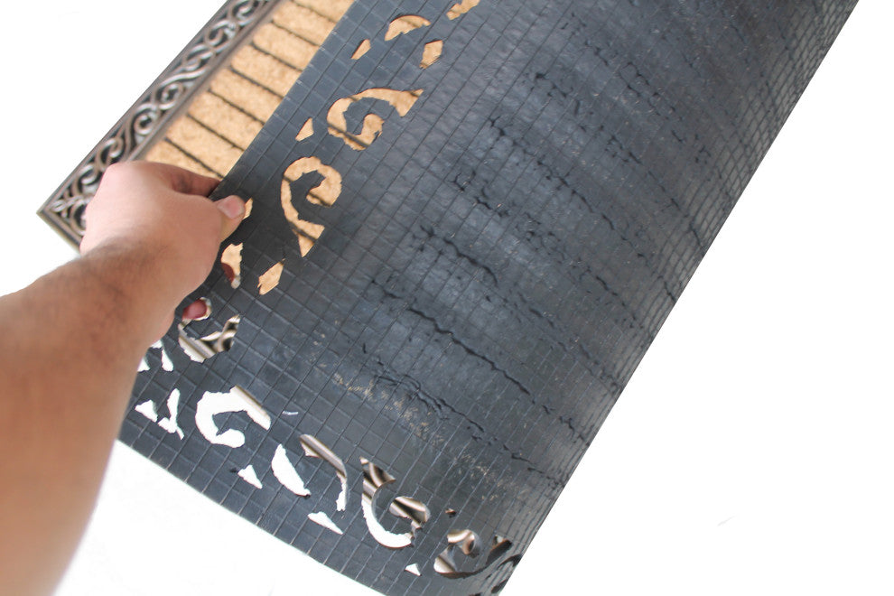 Rubber and Coir Molded Large Double Door Mat, Copper Finish, 30"X48"