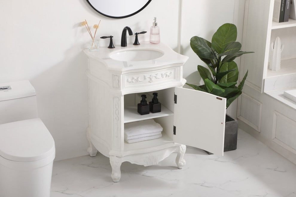 Beth 24" Single Bathroom Vanity, Antique White