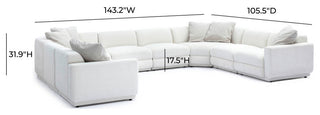 Perry Cream Chenille Modular Large U-Sectional
