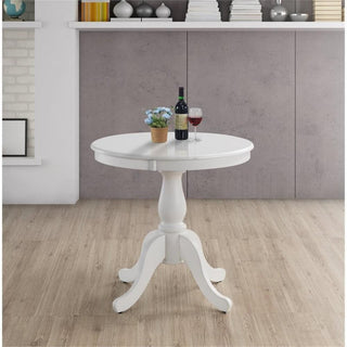 Carolina Classics Fairview 30" Round Pedestal Dining Table in White