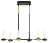 Torcia 12-Light 31.5" Chandelier, Black/Brass