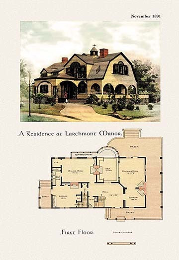 A Residence at Larchmont Manor- Framed Paper Poster 20" x 30"