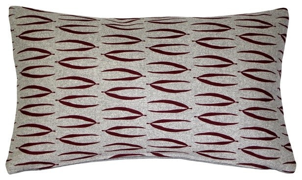 Pillow Decor - Kukamuka Scandinavian Eka Lumbar Rectangular Pillow 12x19, Red